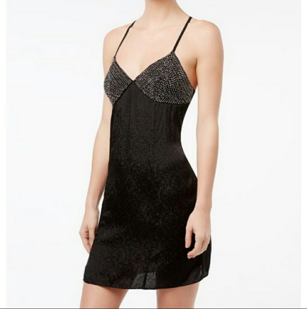 Free People Shooting Star Slip Black Jewelled XS